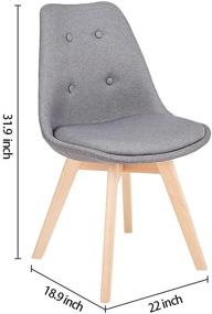 img 1 attached to 🪑 CangLong Mid Century Fabric Upholstered Dining Chair Set - Solid Wood Legs, Gray - Kitchen, Dining, Living, Guest, Bed Room Side Chair - Set of 2