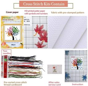 img 1 attached to 🧵 21x21 Inch Counted Cross Stitch Kits: A Perfect Holiday Gift for Easy Cross-Stitching and Stunning Home Decor - 14CT White Fabric Embroidery Crafts Needlepoint Kit for All Four Seasons of Life