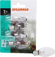 💡 sylvania incandescent night light bulb 7w 4 pack - e12 candelabra base, 40 lumens, clear finish, warm white logo