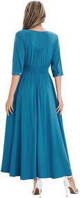 img 3 attached to 👗 Stylish and Versatile: Milumia Women's Button Up V Neck Half Sleeve Split Flowy Plain Party Maxi Dress