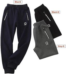 img 1 attached to 👖 Cotton Sweatpants 2T-13 Grey for Boys - ONLY4U Boys' Clothing and Pants