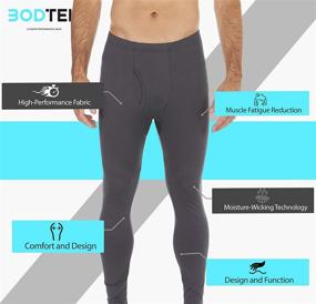 img 3 attached to Bodtek Men's Thermal Pants - Premium Long Johns with Fleece Lining, Ideal Base Layer Bottom for Ultimate Comfort