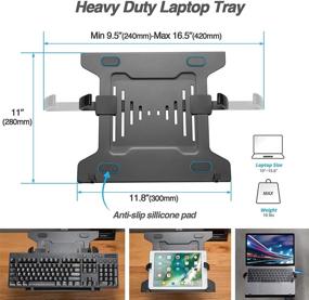 img 3 attached to 🖥️ AVLT Laptop and Monitor Stand - Mount 15.6" Notebook and 32" Monitor with Full Motion Adjustable Arms - Enhance Work Surface Organization with Ergonomic VESA Monitor Mount