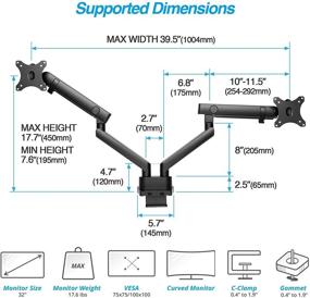 img 2 attached to 🖥️ AVLT Laptop and Monitor Stand - Mount 15.6" Notebook and 32" Monitor with Full Motion Adjustable Arms - Enhance Work Surface Organization with Ergonomic VESA Monitor Mount