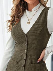 img 1 attached to 👗 Corduroy Sleeveless Pinafore Overall for Women - Floerns Clothing