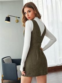 img 3 attached to 👗 Corduroy Sleeveless Pinafore Overall for Women - Floerns Clothing