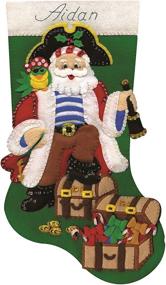 img 1 attached to 🏴 Tobin Pirate Stocking - 18-Inch Long Felt Applique Kit with Improved SEO