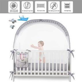 img 2 attached to 🏕️ JOINSI Сетевые защитные чехлы для детской кроватки: Обеспечьте безопасность вашего малыша с помощью раскладной москитной сетки для детской кроватки