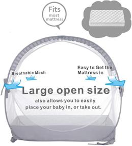 img 1 attached to 🏕️ JOINSI Сетевые защитные чехлы для детской кроватки: Обеспечьте безопасность вашего малыша с помощью раскладной москитной сетки для детской кроватки