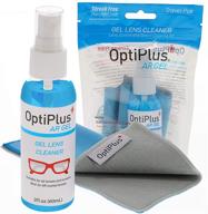 👓 optiplus anti-reflective gel lens cleaner: streak-free glasses cleaning solution with dual-purpose microfiber cloth logo