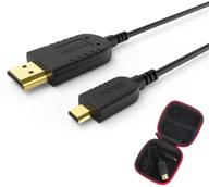 🔌 world's thinnest ultra thin micro hdmi to hdmi cable 2ft: compatible with gimbal, gopro hero 7 black, canon camera, stabilizer - supports 4k@60hz, 3d, ethernet, arc logo