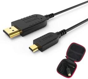 img 4 attached to 🔌 World's Thinnest Ultra Thin Micro HDMI to HDMI Cable 2FT: Compatible with Gimbal, GoPro Hero 7 Black, Canon Camera, Stabilizer - Supports 4K@60Hz, 3D, Ethernet, ARC