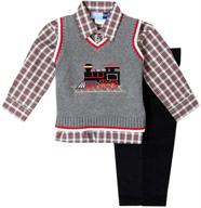 👕 boys' clothing set: good lad holiday appliqued sweater with matching attire logo