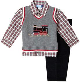 img 4 attached to 👕 Boys' Clothing Set: Good Lad Holiday Appliqued Sweater with Matching Attire