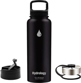 img 4 attached to 40 oz Hydrology Sports Water Bottle - Triple-Lid Design | Double Wall Vacuum Insulated Stainless Steel Hydro Sports Water Flask - Maintains Cold and Hot Beverages