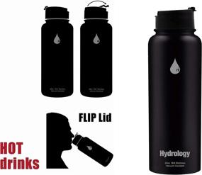 img 3 attached to 40 oz Hydrology Sports Water Bottle - Triple-Lid Design | Double Wall Vacuum Insulated Stainless Steel Hydro Sports Water Flask - Maintains Cold and Hot Beverages