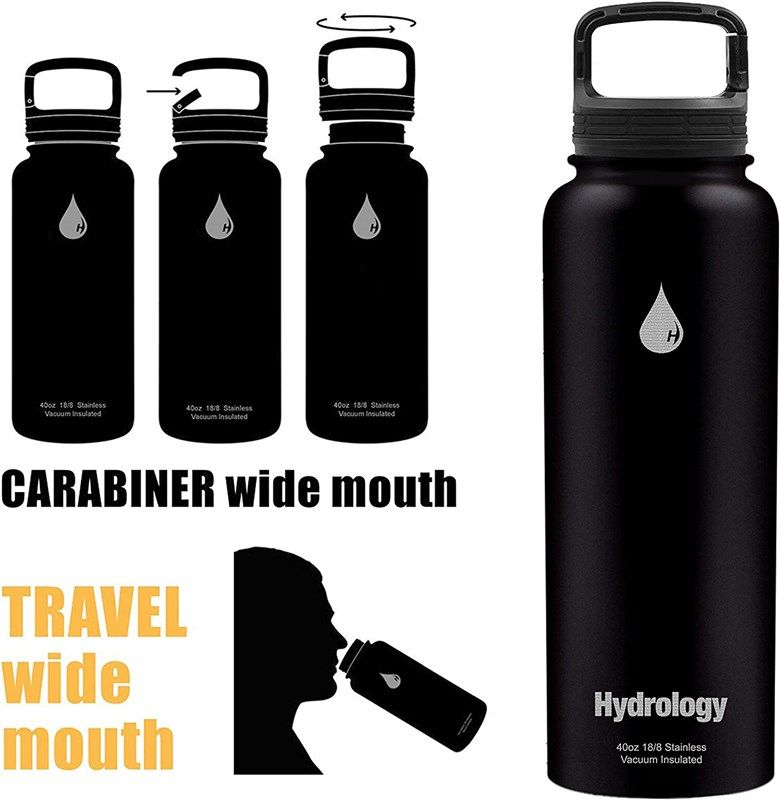 Hydrology Water Bottle 40 oz. Black