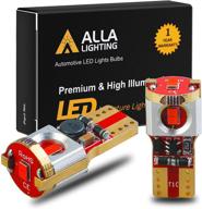 🚗 alla lighting 168 194 t10 красные led-лампы - супер яркие 175 2825 w5w 192 2821 zs smd 12v салонные светильники для автомобилей, грузовиков - карта, подсветка салона, багажное отделение, замена наступательных порогов. логотип