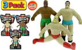 img 3 attached to 🤼 JA-RU Stretchy Toy Wrestler Figures - Squish, Pull, and Stretch for Endless Fun! (3 Pack Bulk) Stress Relief Toys for Kids and Adults - Party Favor and Armstrong Stretch Toys for Boys and Girls - Item #4307-3p