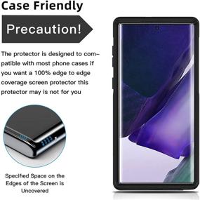 img 1 attached to 📱 Защитное закаленное стекло для экрана Galaxy Note 20 Ultra - 3 штуки, полное 3D изогнутое краевое, разблокировка ультразвуковым отпечатком пальца, комплект для легкой установки