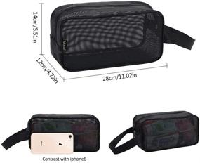 img 3 attached to 🚿 Black Moyad Mesh Shower Caddy: Portable Toiletry Bag for College Dorm, Gym, Camping & Beach