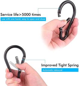 img 1 attached to 10PCS Extra Large 4” Aluminum Carabiner Keychain Clips for Spring Snap Hook