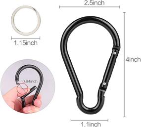 img 2 attached to 10PCS Extra Large 4” Aluminum Carabiner Keychain Clips for Spring Snap Hook