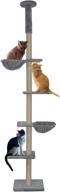 🌳 sturdy and adjustable 90"-116" tall cat climbing tree by roypet - includes perches and fixing tool logo