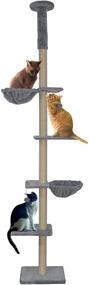 img 4 attached to 🌳 Sturdy and Adjustable 90"-116" Tall Cat Climbing Tree by Roypet - Includes Perches and Fixing Tool