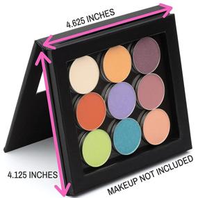 img 2 attached to Compact Magnetic Eyeshadow Makeup Palette for Depotting Eye Shadow, Blush, Contour, Bronzer, Highlighter Pans - Beauty Junkees Empty Case with Mirror, Metal Stickers & Black Travel Bag