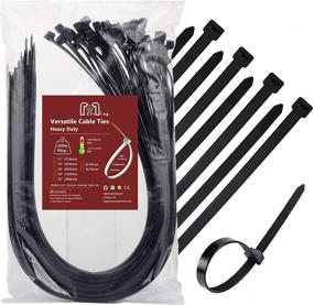 img 4 attached to 🔗 Extra Long 18 Inch Black Zip Ties, Heavy Duty 200 lb Capacity, Wide Plastic Cable Wire Tie Wraps - 50 Pieces, Large Industrial Zip Tie Wraps