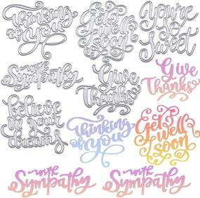 img 4 attached to 🔥 6-Piece Metal Die Cuts Stencils: Embossing Stencil Templates, Molds, Thinking of You, Cutting Dies for Believe in Your Dreams, Sympathy Word Cutting Dies - Ideal for DIY Scrapbooking Cards