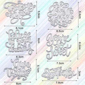 img 3 attached to 🔥 6-Piece Metal Die Cuts Stencils: Embossing Stencil Templates, Molds, Thinking of You, Cutting Dies for Believe in Your Dreams, Sympathy Word Cutting Dies - Ideal for DIY Scrapbooking Cards