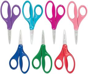 img 2 attached to 🖌️ Fiskars 5 Pointed-Tip Kids Scissors: Fun Green Design with Blade Sheath