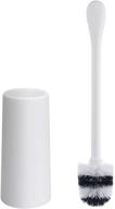 🚽 amazerbath toilet brush and holder: compact, deep cleaning set with strong bristles and long handle (white) logo