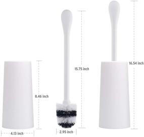 img 3 attached to 🚽 AmazerBath Toilet Brush and Holder: Compact, Deep Cleaning Set with Strong Bristles and Long Handle (White)