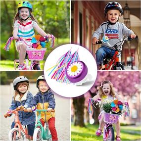 img 2 attached to 🚲 Enhance Your Child's Bike with the Kortes 1 Pack Kids Bike Bell and 2 Pack Kids Bike Streamers in Pink, Red, and Blue