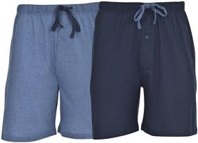 img 4 attached to Hanes мужские хлопковые шорты для дома с завязкой, 2 штуки, пояс и карманы - идеальный комфорт на каждый день.