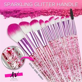 img 2 attached to 💖 Sparkling Pink Arena Vitality Glitter Makeup Brushes: 10-pc Set for Stylish Princesses & Makeup Enthusiasts