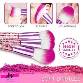 img 1 attached to 💖 Sparkling Pink Arena Vitality Glitter Makeup Brushes: 10-pc Set for Stylish Princesses & Makeup Enthusiasts