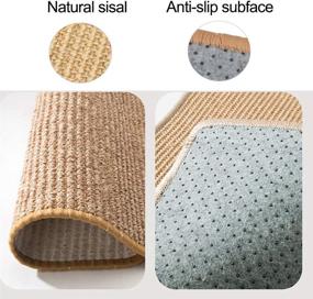 img 2 attached to Protect Carpets and Sofas with Grabie 🐾 Cat Scratcher Mat - Natural Sisal Scratching Pad Rug