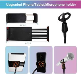 img 2 attached to 8-дюймовое Селфи-кольцо с держателем для смартфона, пультом дистанционного управления, регулируемой яркостью для фотографии, видеосъёмки, TikTok, онлайн-трансляций, YouTube, iPhone, Android с держателем для планшета/микрофона от Sunrich.