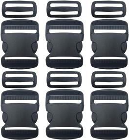 img 4 attached to 🎒 EesTeck 6 Set 2 Inch Flat Dual Adjustable Plastic Buckles and Slides - Ideal for Luggage Straps, Pet Collars, and Backpack Repairing