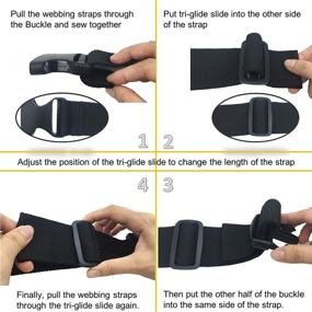 img 1 attached to 🎒 EesTeck 6 Set 2 Inch Flat Dual Adjustable Plastic Buckles and Slides - Ideal for Luggage Straps, Pet Collars, and Backpack Repairing