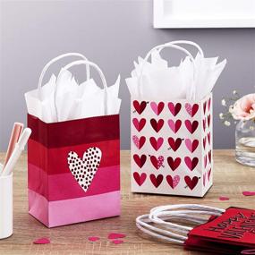 img 3 attached to 💝 Hallmark 5" Mini Paper Valentine's Day Gift Bags Assortment - A Perfect Pack of 5 Valentine Hearts for Gift Cards, Galentine's Day, Teacher Presents