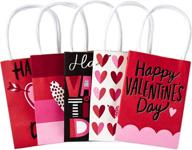 💝 hallmark 5" mini paper valentine's day gift bags assortment - a perfect pack of 5 valentine hearts for gift cards, galentine's day, teacher presents logo