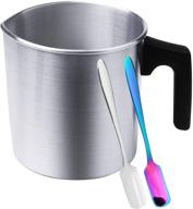 🕯️ candle making pouring pot: 2.6 pounds diy wax melting pot with heat-resisting handle & measuring spoons logo