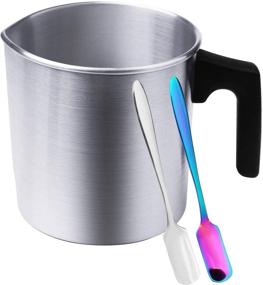 img 4 attached to 🕯️ Candle Making Pouring Pot: 2.6 Pounds DIY Wax Melting Pot with Heat-Resisting Handle & Measuring Spoons