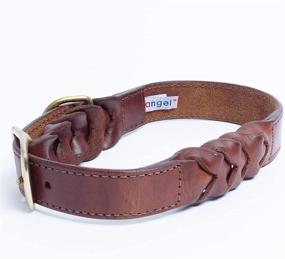 img 3 attached to Premium Handmade Top Grain Genuine Leather Braided Dog Collar with Brass Hardware - Official Angel Pet Supplies