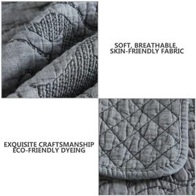 img 1 attached to Travan Oversized Queen Quilted Bedspread Set 3-Piece Coverlet Quilt with Shams - Elegant Grey (Queen Size)